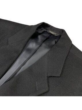 Joseph & Lyman Men’s 100% Cashmere Flannel 2-Button Blazer Jacket Black • 46 Reg